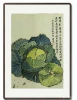 艺术家石广生日记:国画花鸟画《圆白菜》辛丑年夏日石广生有感而作；附装裱效果图；【图1】