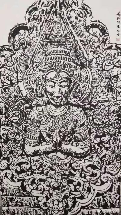 马培童日记-《境界与心灵-刻石皴法佛陀主题焦墨写生创作精神》马培童焦墨画感悟笔记-童心写历（【图1】