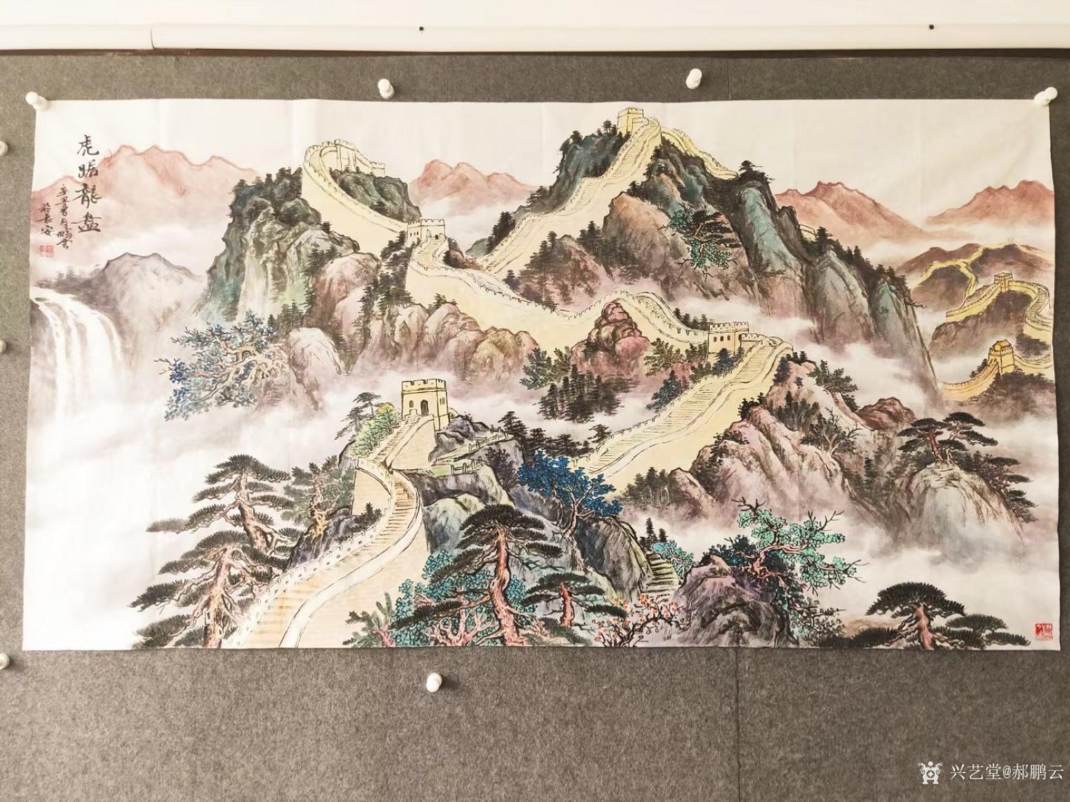 郝鹏云国画作品《山水画长城-虎踞龙盘》【图0】
