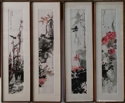 15529264046收藏-四条屏，四季花鸟，画芯尺寸136*25*4，价格3500【图1】