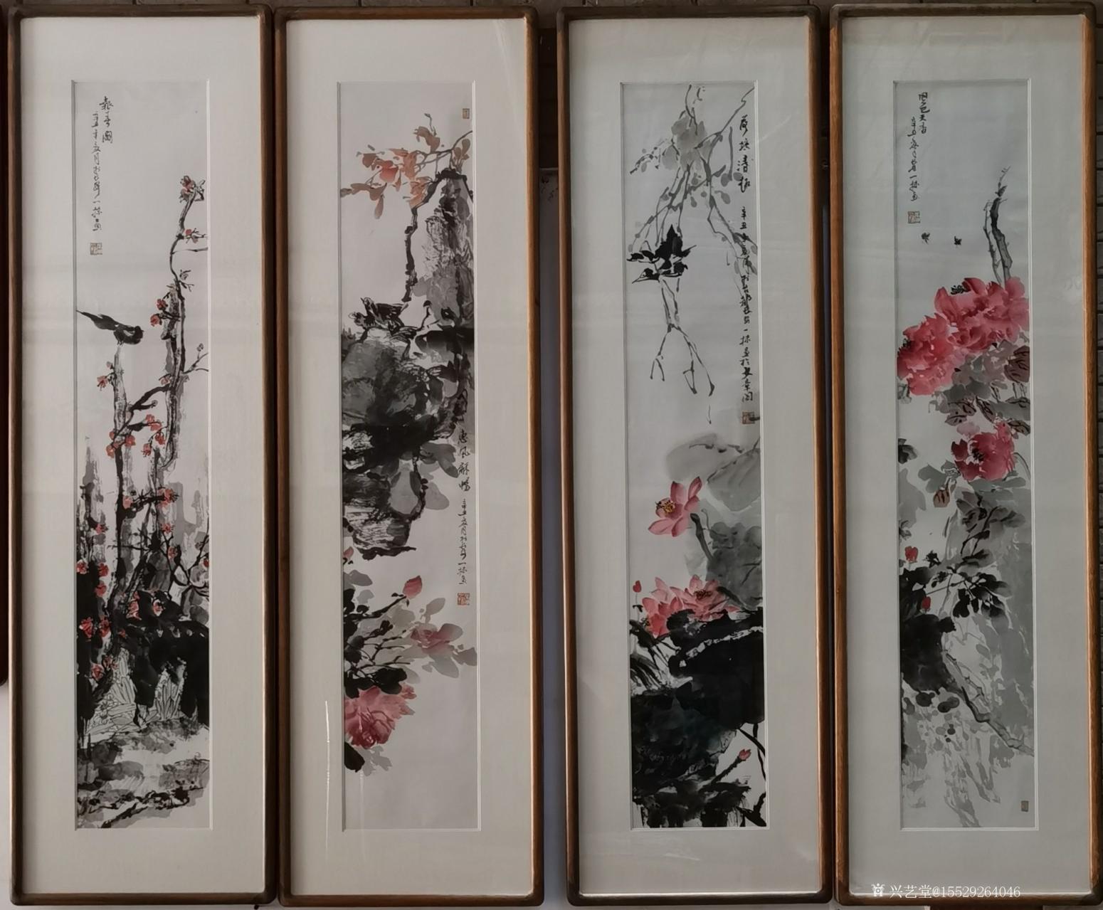 15529264046国画作品《四季花鸟》