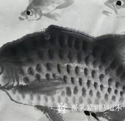 冯增木日记-国画鱼小品画一一鱼鳞的几种表现形式；
作品名称《乐在江湖》《幸福长乐》；
辛【图2】