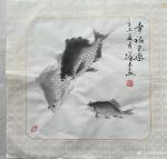 冯增木日志-国画鱼小品画一一鱼鳞的几种表现形式；
作品名称《乐在江湖》【图3】