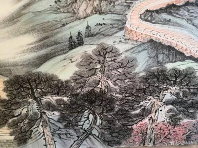 任振山日记-国画山水画长城《中华魂》，任振山辛丑年夏月作品，尺寸丈二横幅367×144CM；【图3】