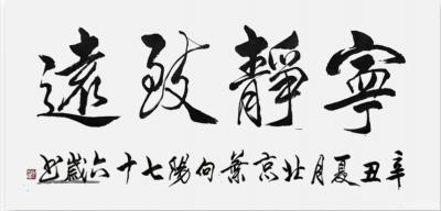 叶向阳日记-行书书法作品《心如山海静而无边》《宁静致远》，辛丑年夏月叶向阳七十六岁书於北京。【图4】