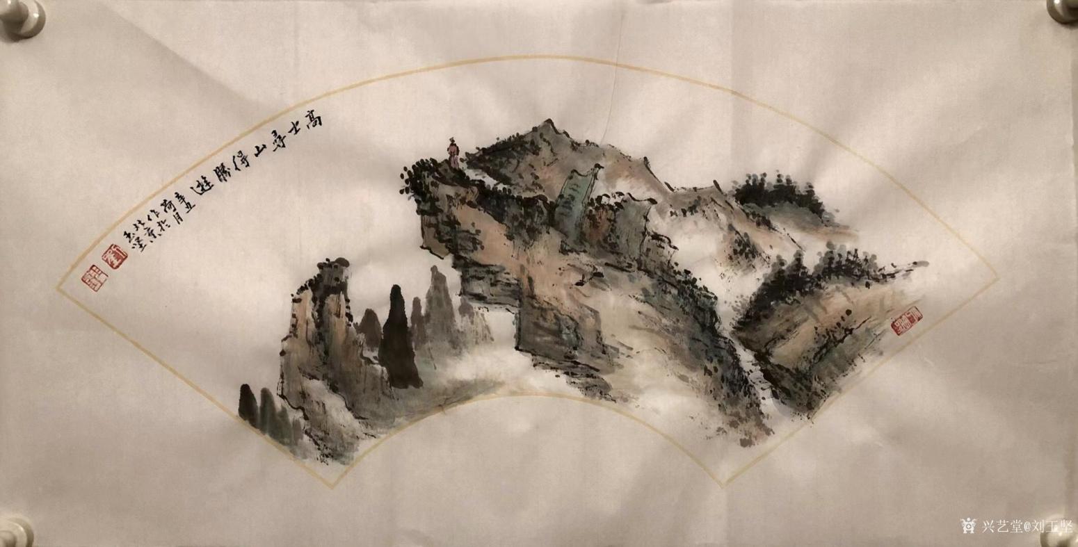 刘玉坚国画作品《山水画醉吟江峽誰撰銘》