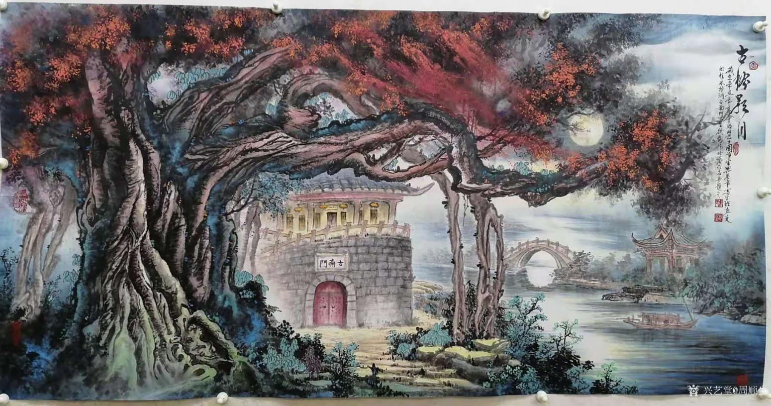 周顺生国画作品《四尺古南门古榕欣赏》【图6】
