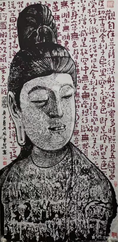 马培童日记-《焦墨佛造像的艺术魅力》马培童焦墨画感悟笔记-童心写历（101） 
  纵观世【图1】