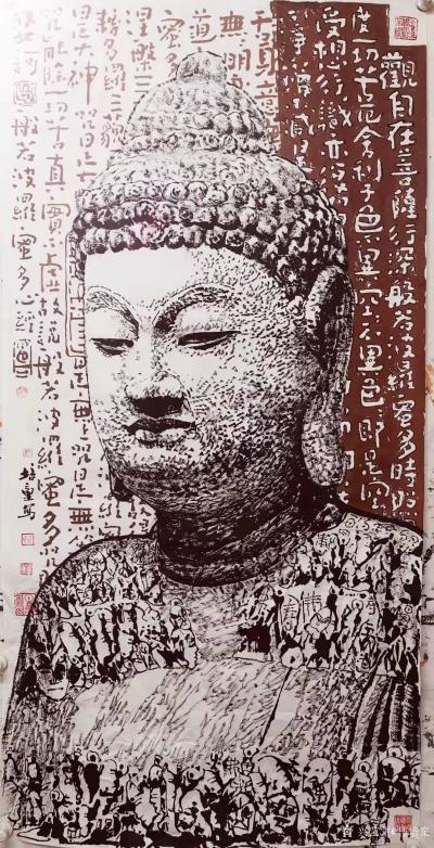 马培童日记-《焦墨佛造像的艺术魅力》马培童焦墨画感悟笔记-童心写历（101） 
  纵观世【图3】