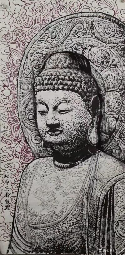 马培童日记-《开拓进取寻找石窟佛陀灵性》马培童焦墨画感悟笔记-童心写历（105）
  我是【图2】