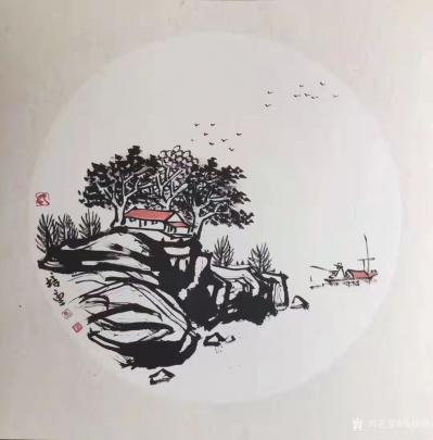 马培童收藏-对话吴镇山水画，潘玮萱评马培童（42）
  吴镇，浙江嘉兴人，工诗文书法，善画【图2】