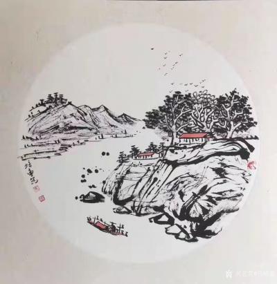 马培童收藏-对话吴镇山水画，潘玮萱评马培童（42）
  吴镇，浙江嘉兴人，工诗文书法，善画【图4】