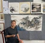 陈刚日志-国画山水画《雨后芙蓉山》；
吃着保定驴肉火烧，画着楠溪江的【图4】