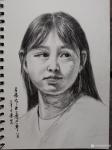 邓烈根日志-人物头像肖像速写作品欣赏；《女青年》《清纯女孩》《男青年》《【图1】