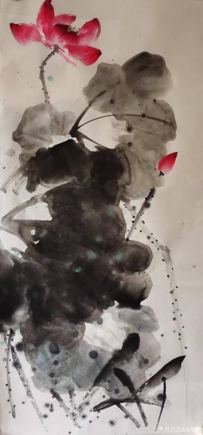 孙静涛日记-国画花鸟画水墨荷花系列，辛丑年夏月画夏荷。
孙静涛作品，请欣赏。【图1】