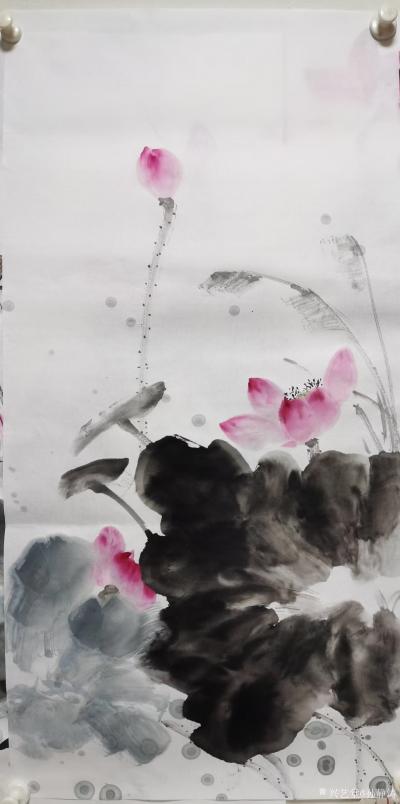 孙静涛日记-国画花鸟画水墨荷花系列，辛丑年夏月画夏荷。
孙静涛作品，请欣赏。【图3】