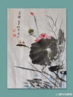 艺术家陈培泼日记:国画花鸟画水墨荷花作品《荷塘清韵》，辛丑年秋月陈培泼画。【图0】