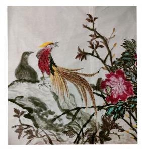 艺术品图片：艺术家雅涵一一主人凤喜国画作品名称《紫气东来前程似锦》价格68600.00 元