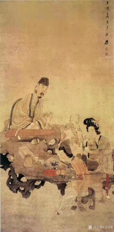 马培童收藏-对话陈洪绶人物画，潘玮萱评马培童（47）
  陈洪绶，浙江诸暨人，号老莲，自号【图1】