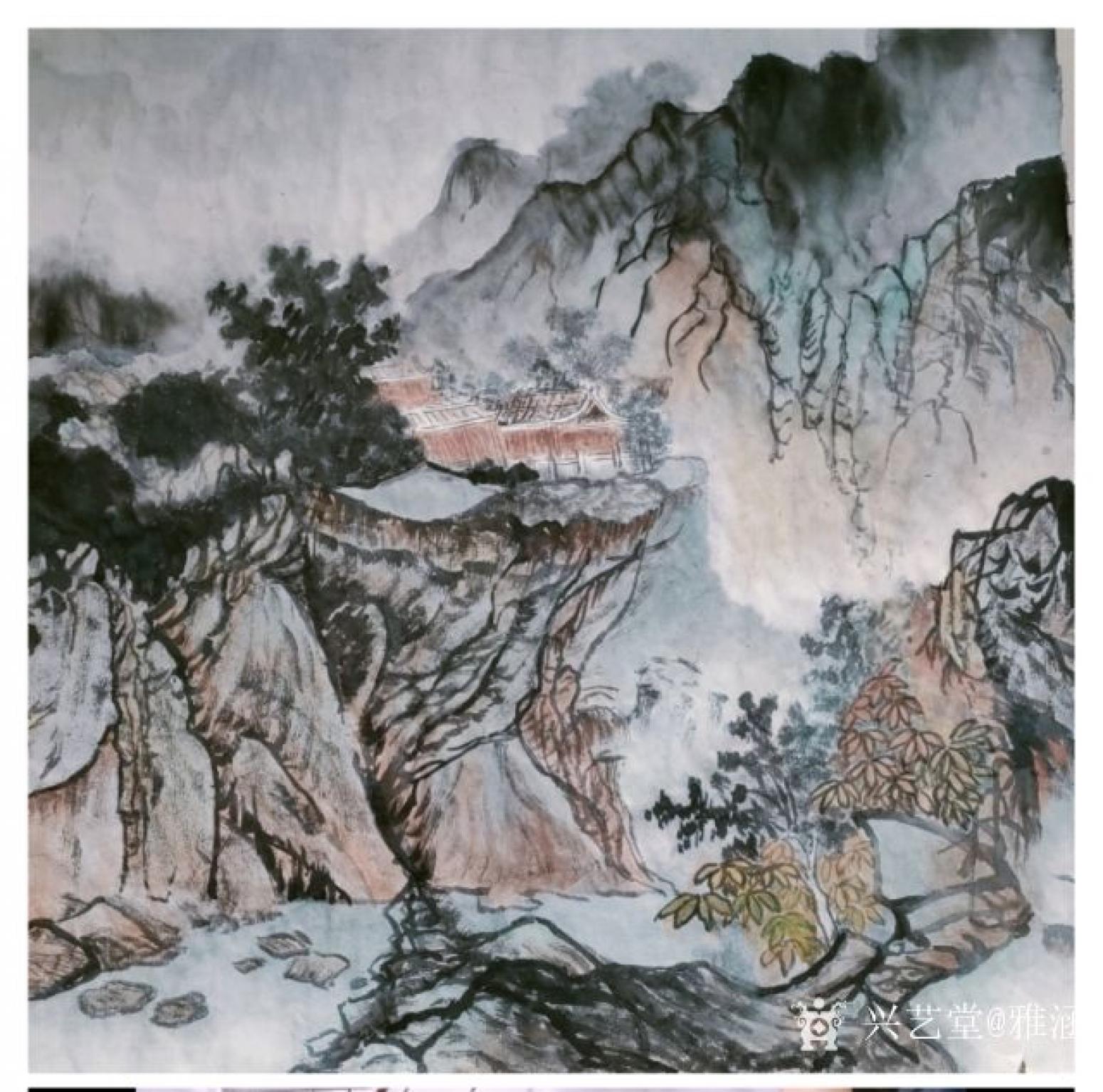 雅涵一一主人凤喜国画作品《青绿山水》