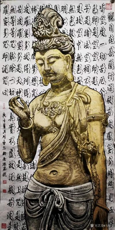 马培童日记-《焦墨写生观察构图》马培童焦墨画感悟笔记-童心写历（110）
  焦墨石窟佛像【图1】