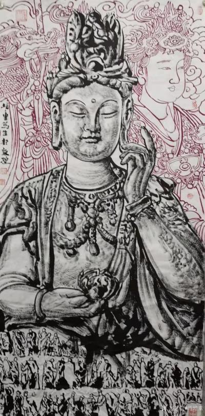 马培童日记-《石窟佛陀、永乐宫、岩画汉画、书法融合创新》马培童焦墨画感悟笔记-童心写历（11【图2】