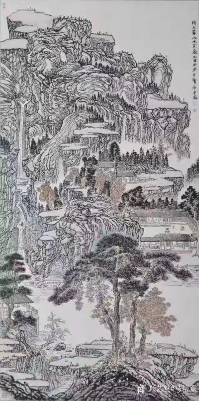 马培童收藏-对话董其昌山水画，潘玮萱评马培童（52）
  明代后期，以董其昌为代表的松江派【图3】