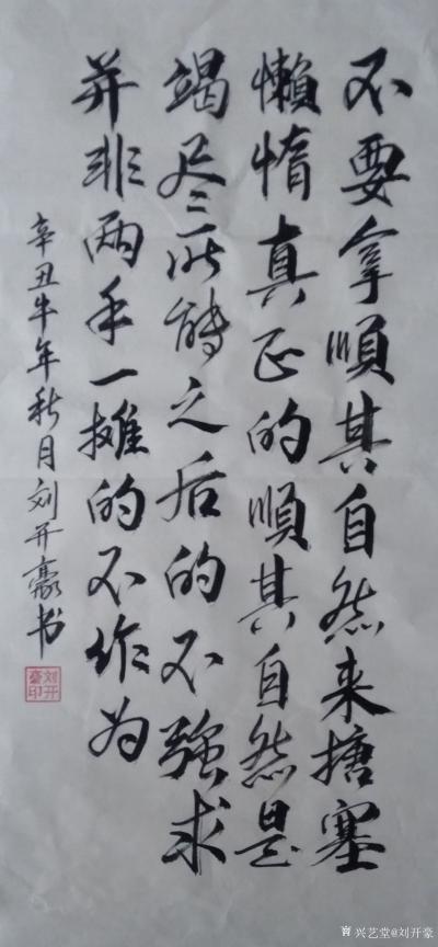 刘开豪日记-书法《不要拿顺其自然来搪塞懒惰》
 不要拿顺其自然来塘塞懒惰，真正的顺其自然是【图1】