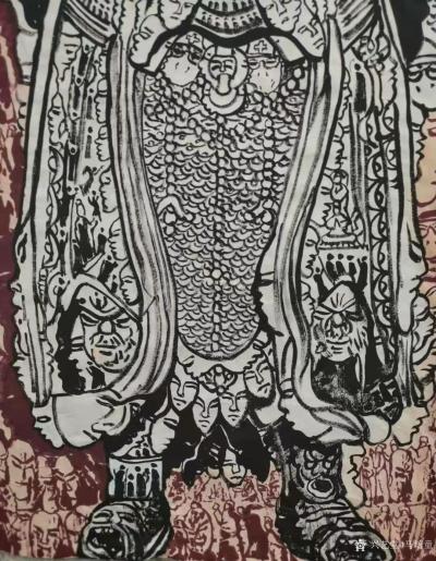 马培童日记-创作焦墨画二郎神《天使佑中华》马培童焦墨画感悟笔记-童心写历（117）
   【图4】