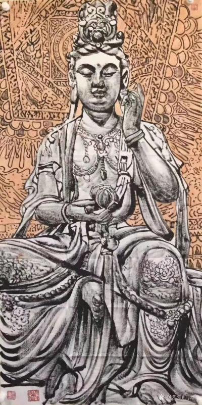 马培童收藏-对话明晚期画佛名家丁云鹏，潘玮萱评马培童（57）
  丁云鹏，安徽休宁人，明晚【图3】