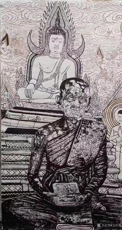 马培童收藏-对话崔子忠，潘玮萱评马培童（58）
  崔子忠，山东莱阳人，明亡后入土窑中而饿【图6】