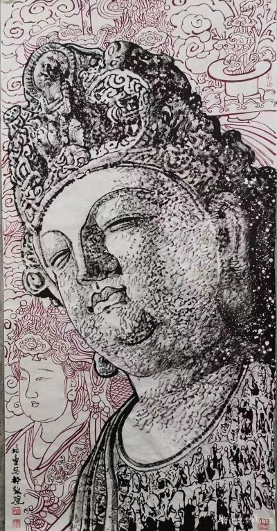 马培童日记-《焦墨写生大唐石刻，生命力之大》马培童焦墨画感悟笔记-童心写历（122）
  【图3】