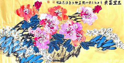 叶仲桥收藏-原重庆武警部队副司令员孙克利大校为我题【仲桥植牡丹】，刚刚画完二十张老板所订的二【图5】