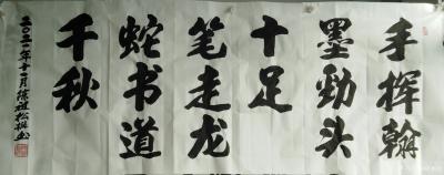 陈祖松日记-书法：手挥翰墨劲头十足，笔走龙蛇书道千秋。【图1】