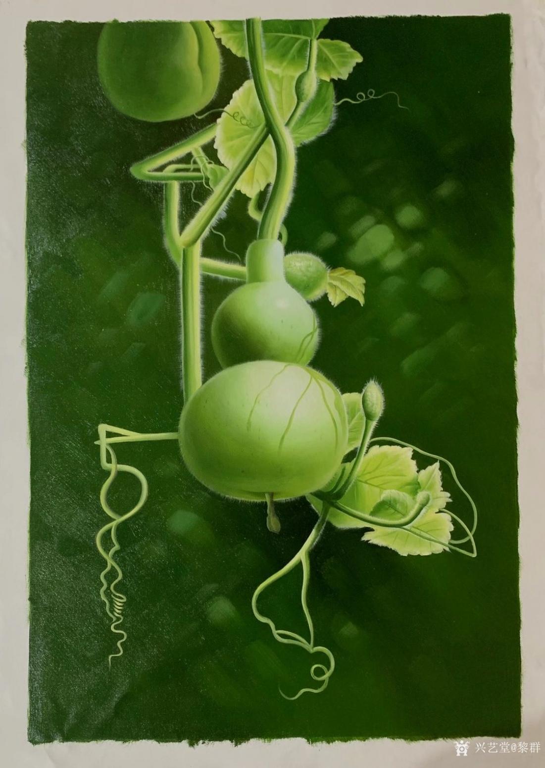 黎群油画作品《葫芦油画（包框包邮）》【图3】