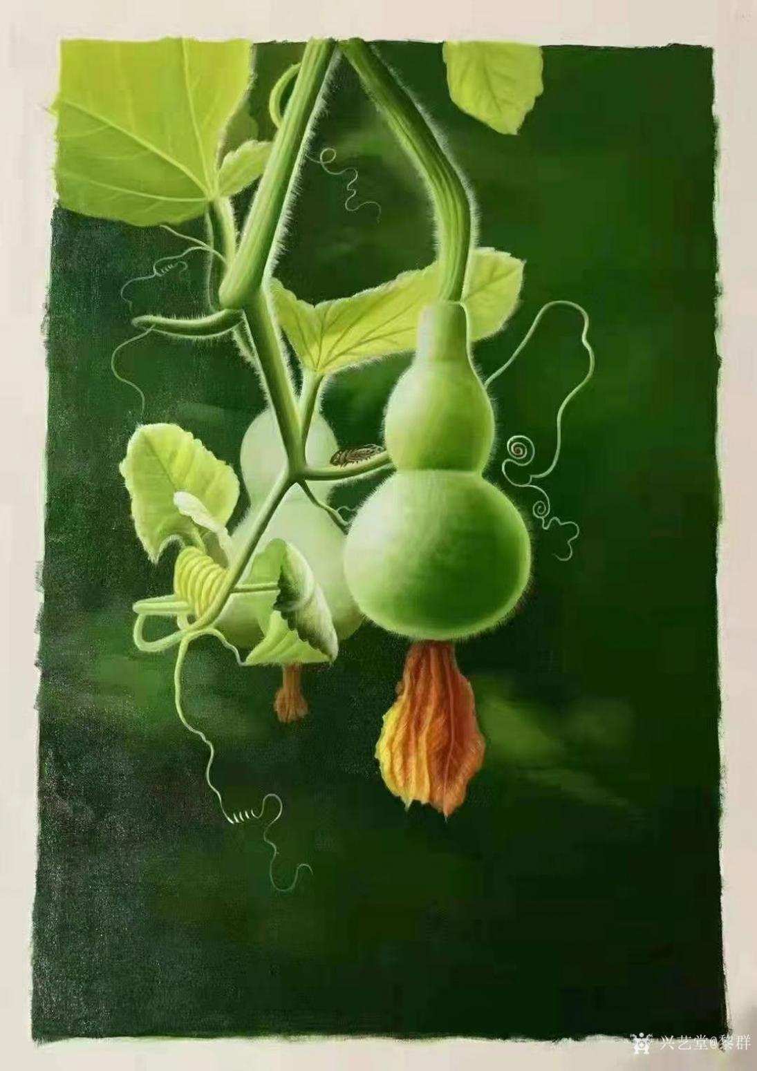 黎群油画作品《葫芦油画（包框包邮）》【图4】