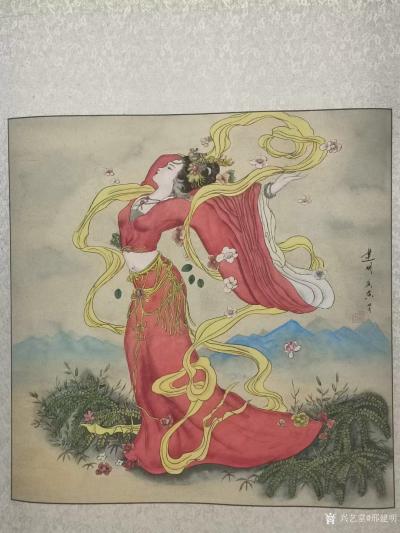 邢建明日记-国画古代女性人物画《飞天舞》《浣纱女》《始祖神女娲》等三幅邢建明作品。
晒一晒【图1】