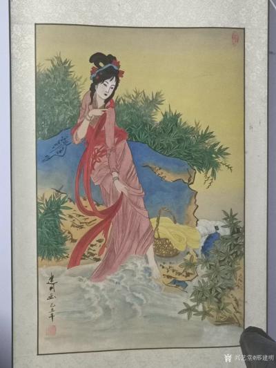 邢建明日记-国画古代女性人物画《飞天舞》《浣纱女》《始祖神女娲》等三幅邢建明作品。
晒一晒【图2】