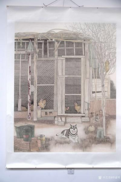 邢建明日记-辽宁省美术家协会会员邢建明农村风貌系列国画作品欣赏。【图1】