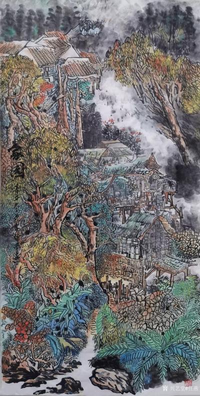 任燕日记-国画山水画《山乡深处有人家》《家园》，辛丑年冬月任南熹。
完稿后依然兴奋，心中【图2】