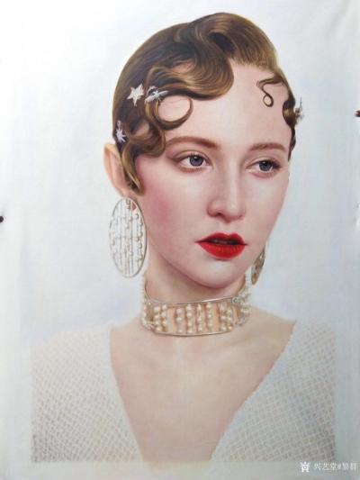 黎群日记-肖像油画欣赏，布面油画，最近的画作，时光飞逝，把青春描绘出来，保持永远画面；可来【图1】