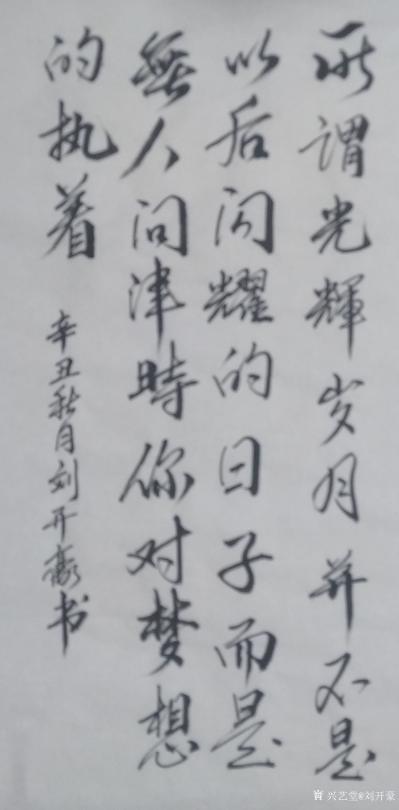 刘开豪日记-《所谓光辉岁月》书法        所谓光辉岁月并不是以后闪耀的日子，而是无人问【图1】