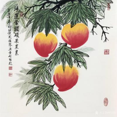 叶向阳日记-叶向阳国画山水画《万山红遍醉金秋》《一泓飞瀑洒清气千峰耸翠散异香》周雅琴花鸟画寿【图3】