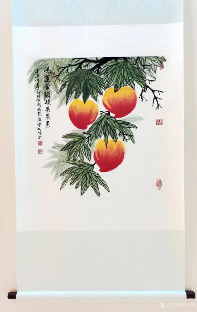叶向阳日记-叶向阳国画山水画《万山红遍醉金秋》《一泓飞瀑洒清气千峰耸翠散异香》周雅琴花鸟画寿【图4】