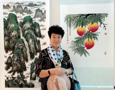 叶向阳日记-叶向阳国画山水画《万山红遍醉金秋》《一泓飞瀑洒清气千峰耸翠散异香》周雅琴花鸟画寿【图6】