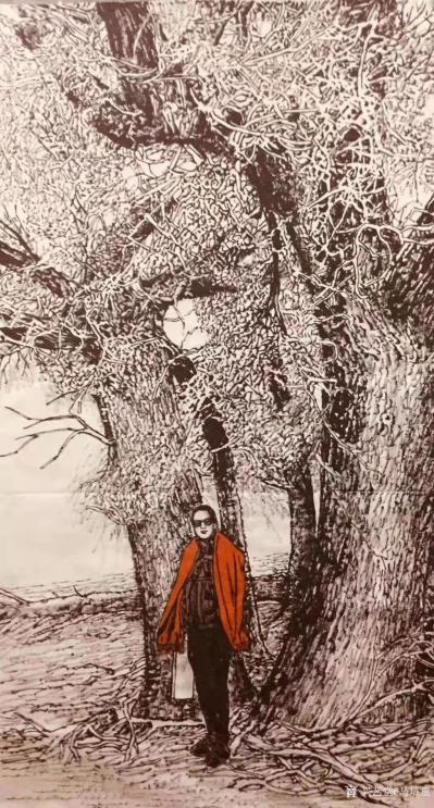 马培童收藏-对话清代宫廷画家禹之鼎，潘玮萱评马培童（59）
  “独坐幽篁里，弹琴复长啸。【图6】