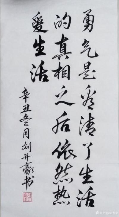 刘开豪日记-行书书法《勇气》
勇气，是看清了生活的真相之后，依然热爱生活。     
作【图1】