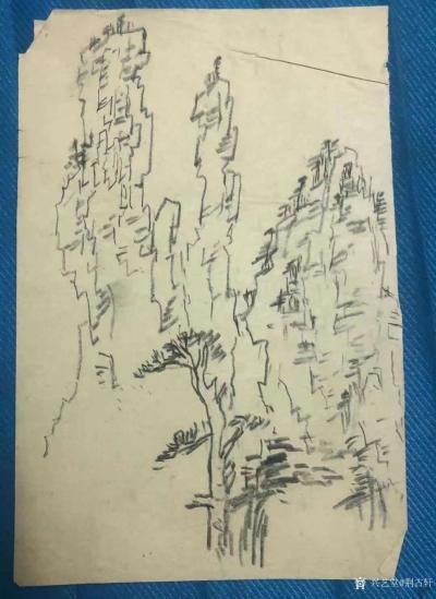 荆古轩日记-荆门尹峰在一九八八年、九四年、二零年后曾三次到张家界写生的画稿选编。这三次写生是【图6】