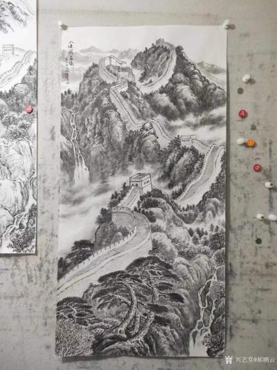 郝鹏云日记-国画山水画长城《八达岭晨曦》，作品尺寸竖幅69*137公分，辛丑年秋末郝鹏云画於【图1】