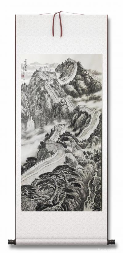 郝鹏云日记-国画山水画长城《八达岭晨曦》，作品尺寸竖幅69*137公分，辛丑年秋末郝鹏云画於【图3】